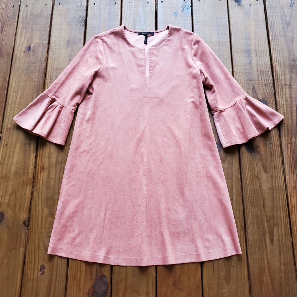 BCBG size S rosey brownish suede like shift dress